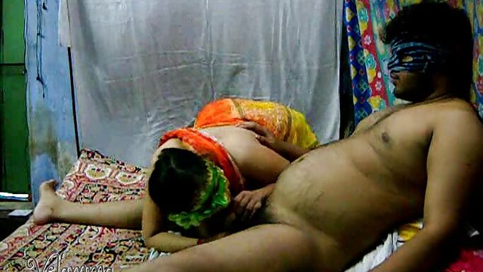 Indian Babe Sucks Off Her Fat Husband