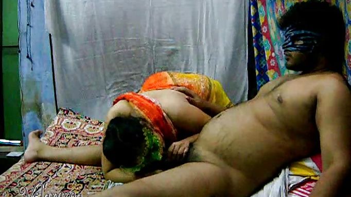 Indian Babe Sucks Off Her Fat Husband