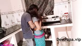 Indian Bhabhi With Her Husband In Kitchen Fucking In Doggy