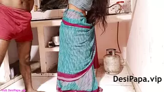 Indian Bhabhi With Her Husband In Kitchen Fucking In Doggy